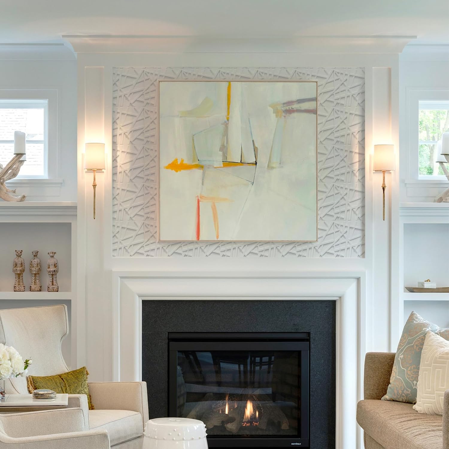 33-Pack White Geometric Wall Panels