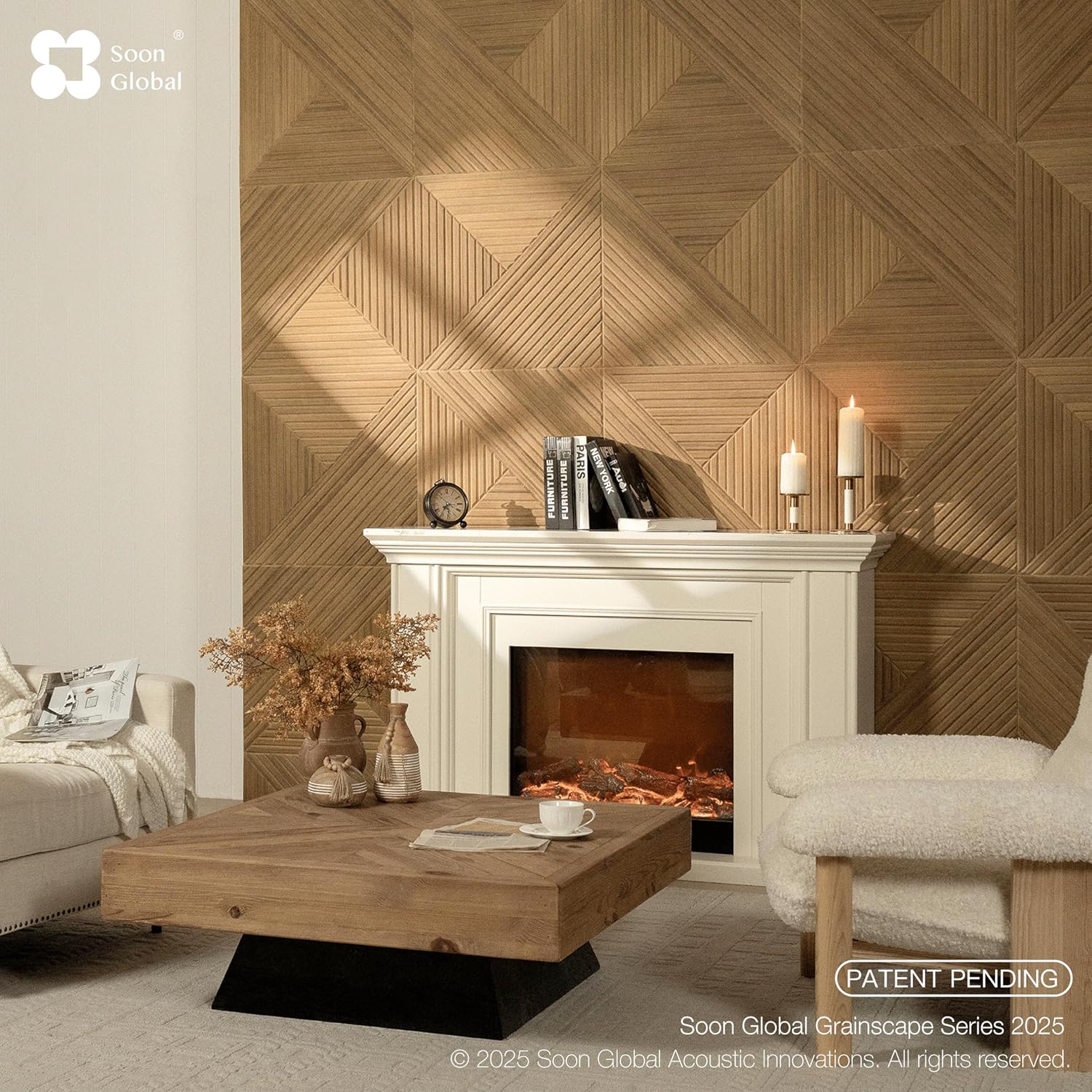 6-Piece Wood Grain Acoustic Panels